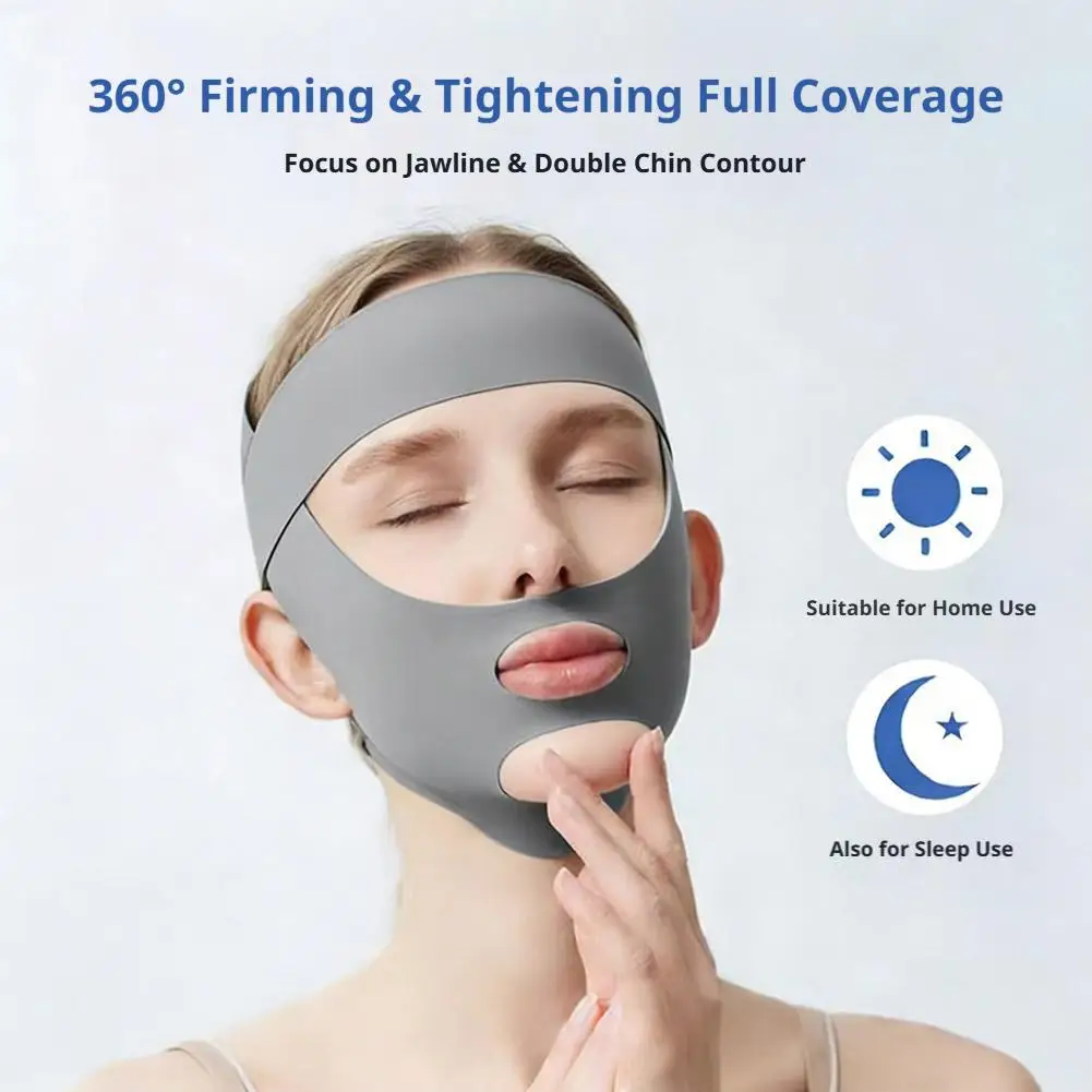 Breathable V-Shape Face Lifting Bandage Tighten & Firm Chin, Reduce Double Chin Anti-Sagging Slimming Strap for Daily Use