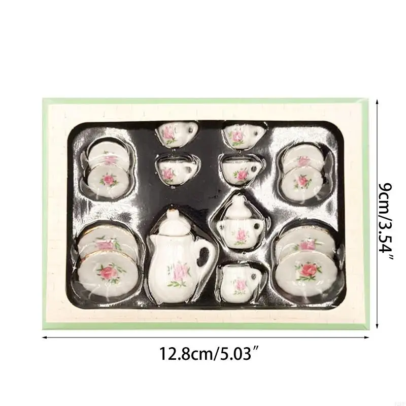 J2HF Mini Tea Cup Model Figurine Kitchenware Dollhouse Ornament Kids Adult Favor cadeau