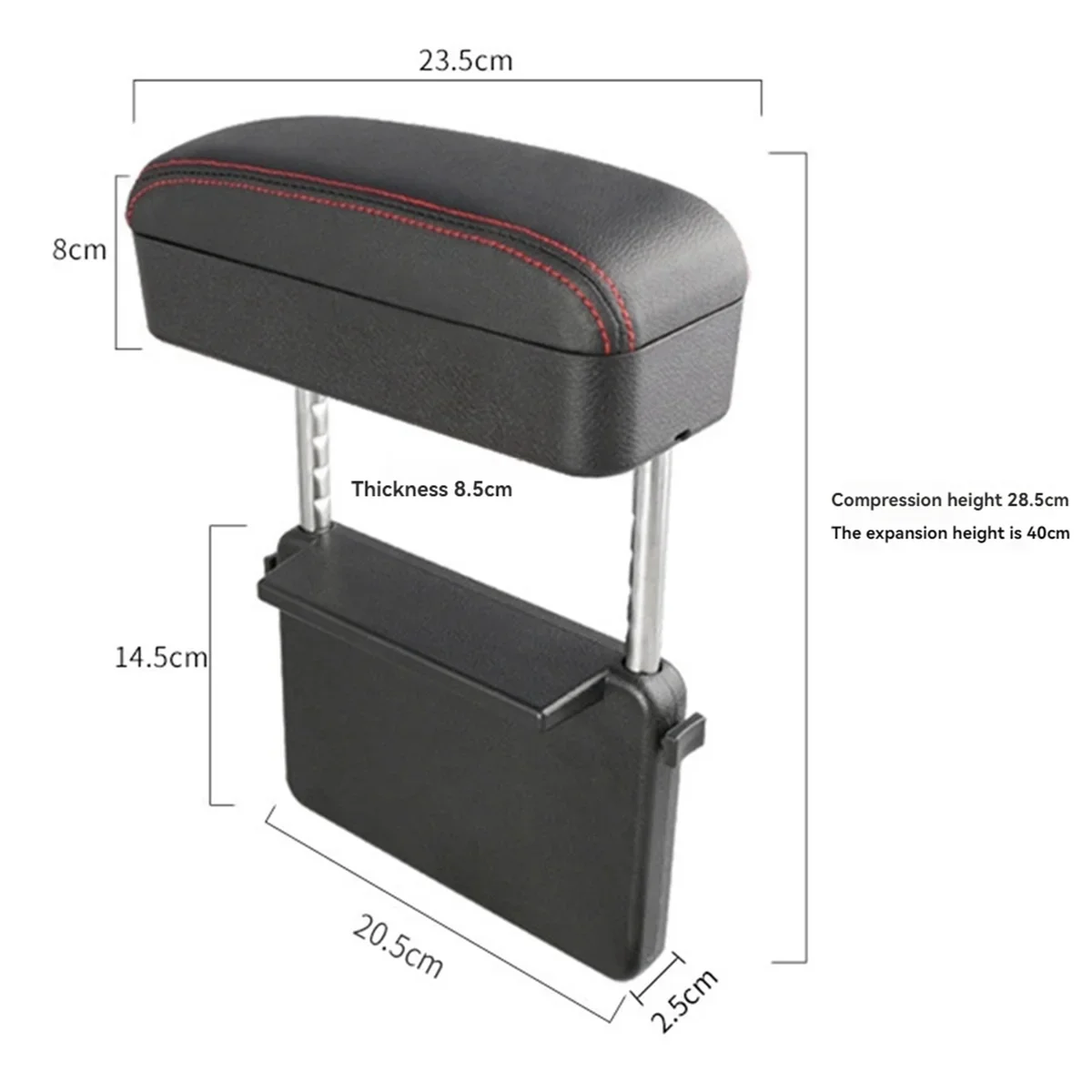 

X-T Armrest Support Elbow Rest Pad Armrest Extender with Console Storage Organizer Adjustable Height Arm Rest BoxAccessory B