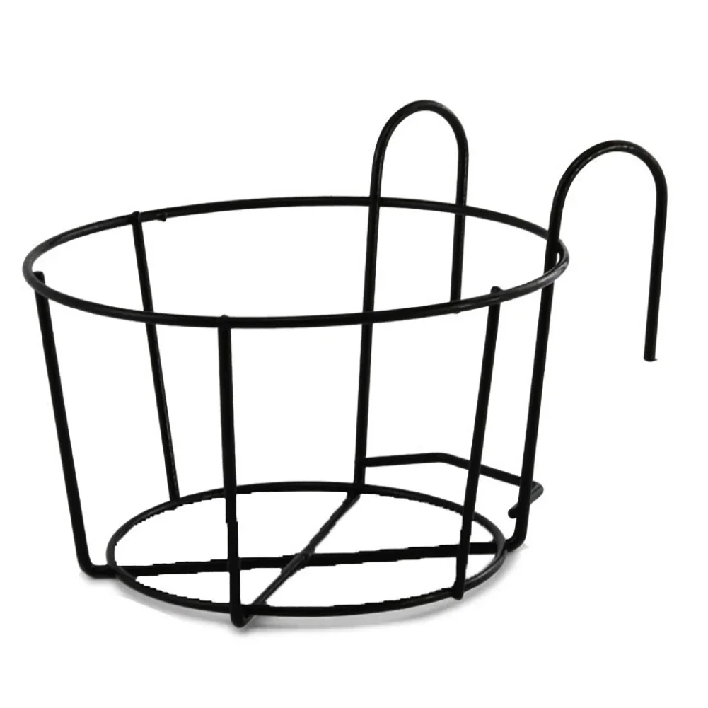 

Round Iron Flower Pot Holder Garden Plant Stand Hanging Bracket Balcony Frame Railing Home Wall-Mounted Rack Plant accessories