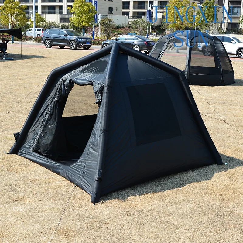 Outdoor camping, camping multi-person light luxury water-blocking tent, blocking the sun, retro house-shaped inflatable
