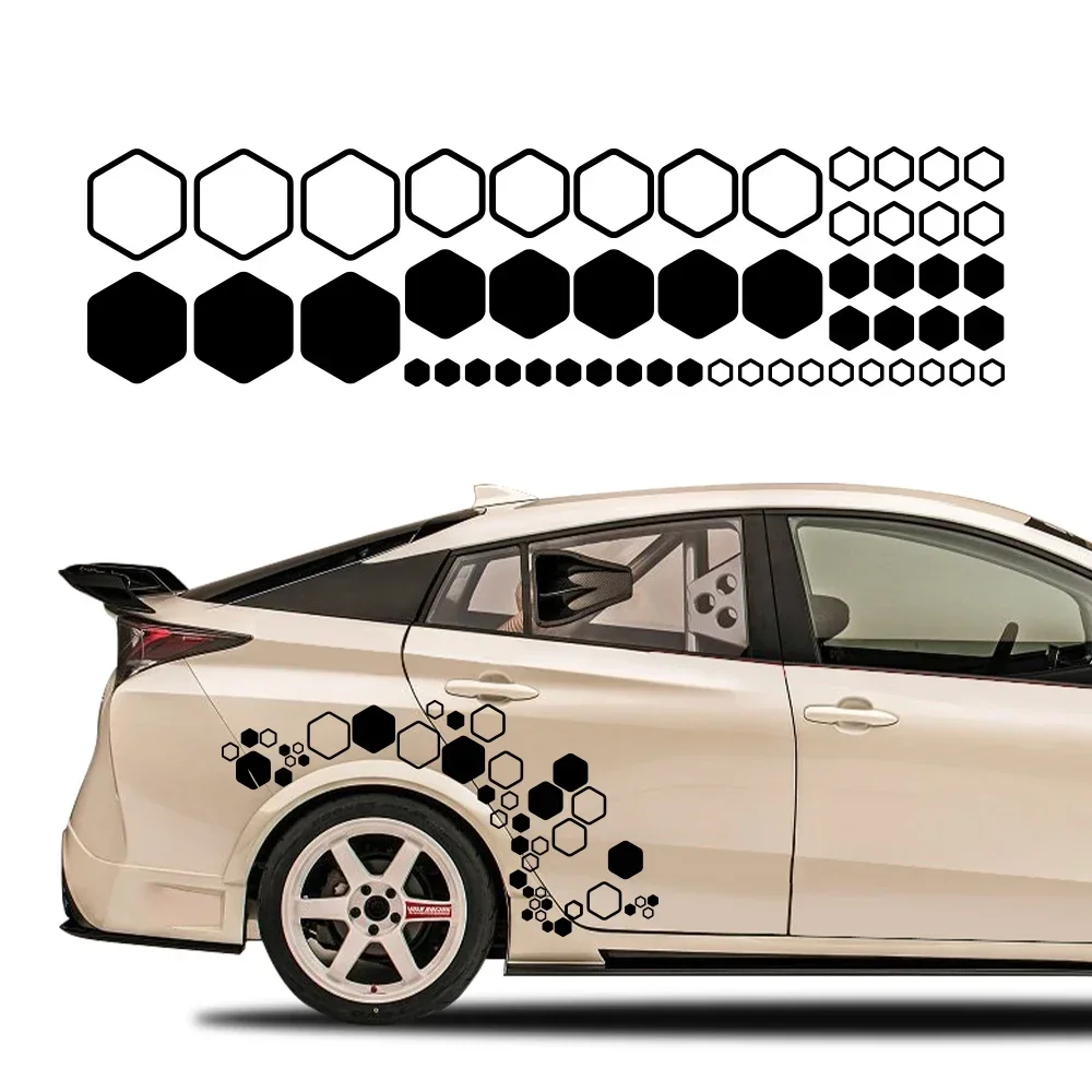 Honeycomb Vinyl Decal Large And Small Combination Hexagonal Stickers DIY Car Automobile Body Cool Styling Decoration Accessories