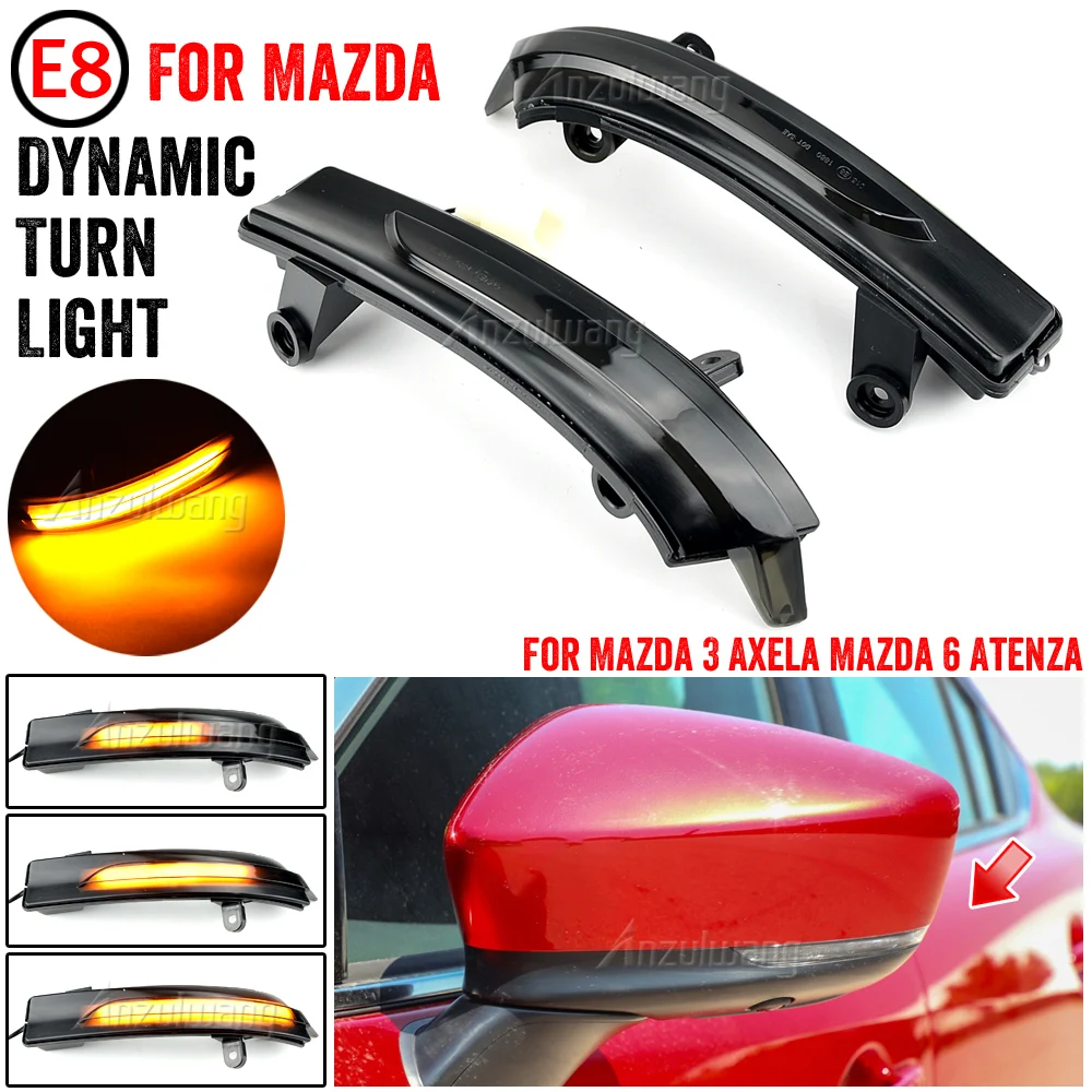 

2pcs Dynamic Turn Signal LED Side Mirror Indicator Blinker Sequential Light For Mazda 3 Axela Mazda 6 Atenza 2017 2018