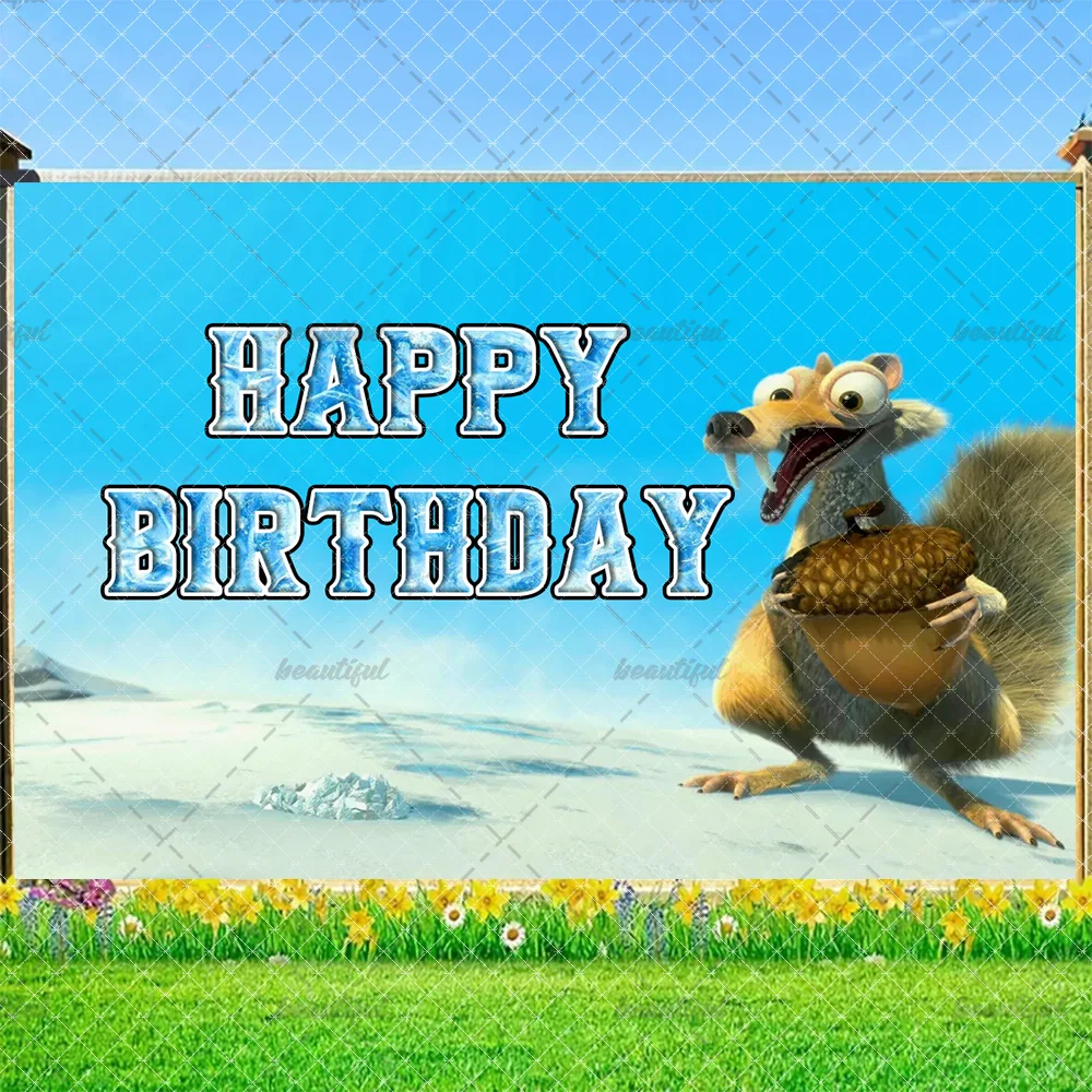 خلفية ديزني لعصر الجليد للأطفال لتزيين حفلات أعياد الميلاد وعصر الجليد 2 للأطفال هدية لافتة لوازم استحمام الطفل