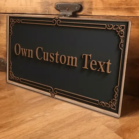 Panneau métallique contemporain en aluminium – Texte personnalisé et plaque nominative personnalisée, décoration de vacances universelle et aucune électricité nécessaire.