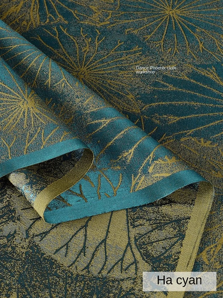 Jacquard Brocade Fabric By The Yard Retro Blue Jacket Vest Tea Mat Pillow Cloth Apparel Sewing Per Meters Diy Material