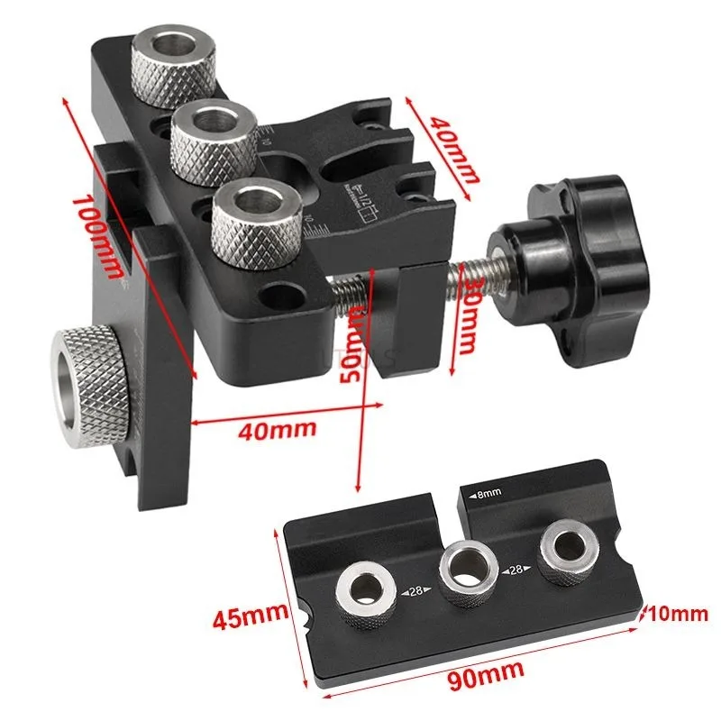 Imagem -06 - Doweling Jig Kit Guia Broca Carpintaria Bolso Hole Jig Perfuração Locator Painel de Madeira Emenda 3in mm 10 mm 15 mm Ajustável