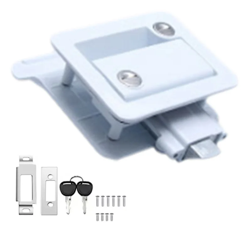 

Excellent-RV Lock Caravan Door Handle Lock Cabin Panel Lock Double Insurance Anti-Theft Portable For RV Camper Caravan