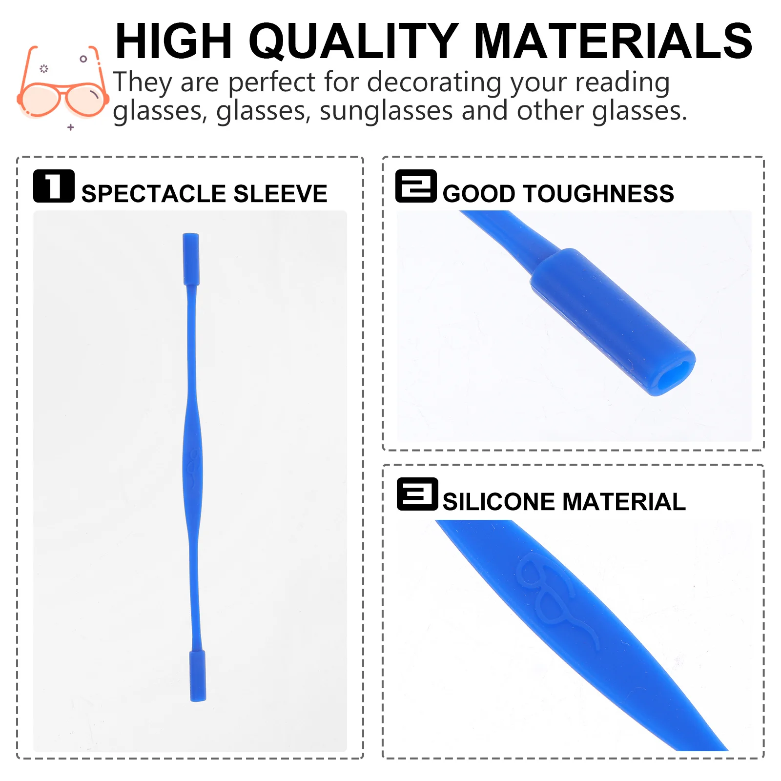 10 قطعة حزام النظارات سيليكون المضادة للانزلاق سلاسل النظارات للرياضة في الهواء الطلق استخدام النظارات الشمسية الحبل التجنيب سلامة العمل