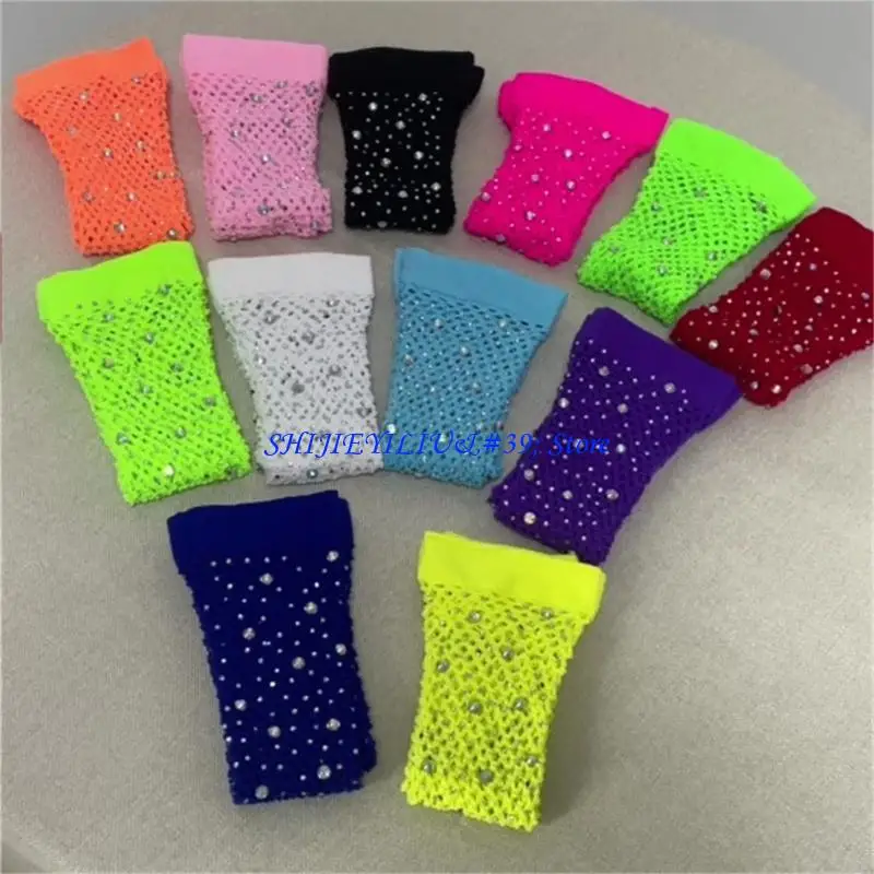 E21F Blingbling Hollow Gloves for Christmas Theme Party for Women Girls