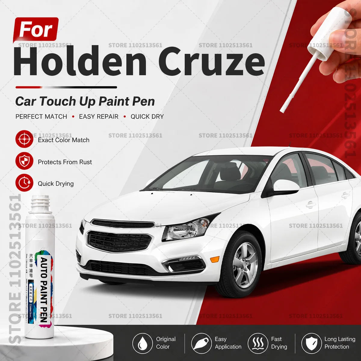 For Holden Cruze White Vehicle Paint Touch Up Pen Car Scratch Remover Repair Marker Waterproof DIY Auto Body Maintenance Tool