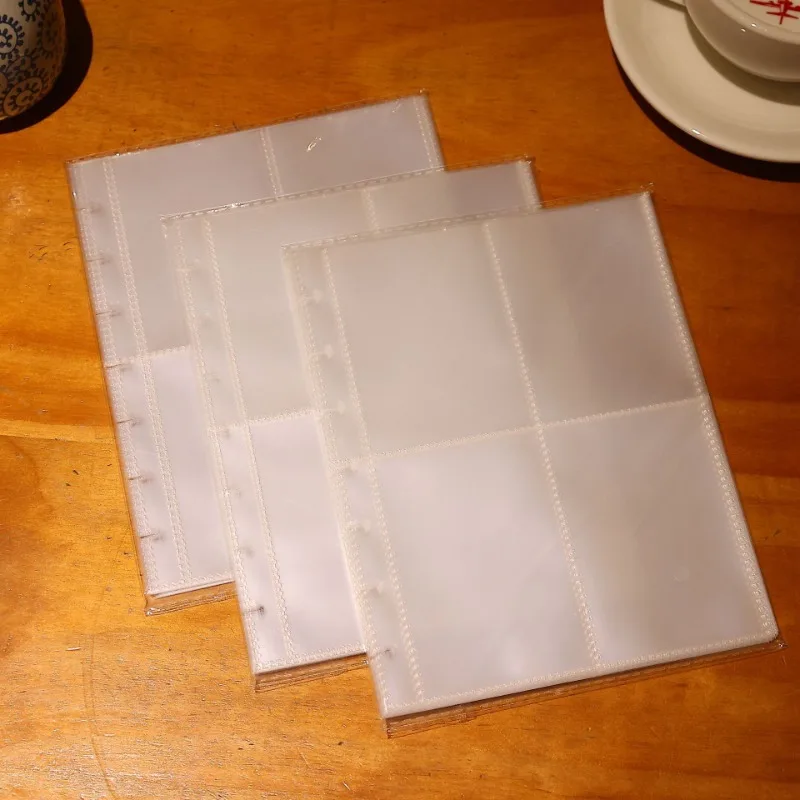 4 Pocket Card Book Binder Mushroom Hole Loose-leaf Card Book 3 Inch Photo Loose-leaf Binder Portable Card Storage Collector Book