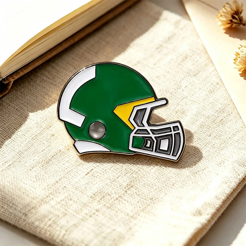Cartoon American Football Gear Pins 4-style Helmet Jersey Trophy Cute Metal Badge Pin On Clothes Bags Lapel Pins Gifts