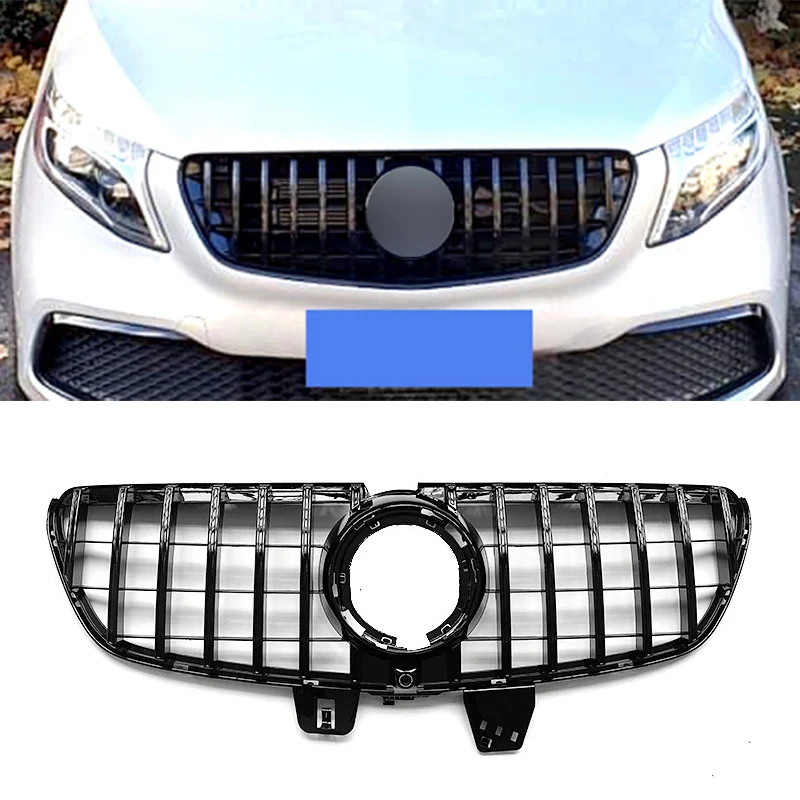 

GT Style Front Bumper Grille Hood Tuning Racing Grill Fit For Mercedes Benz V Class W447 V260 V250 2020 2021 2022 2023