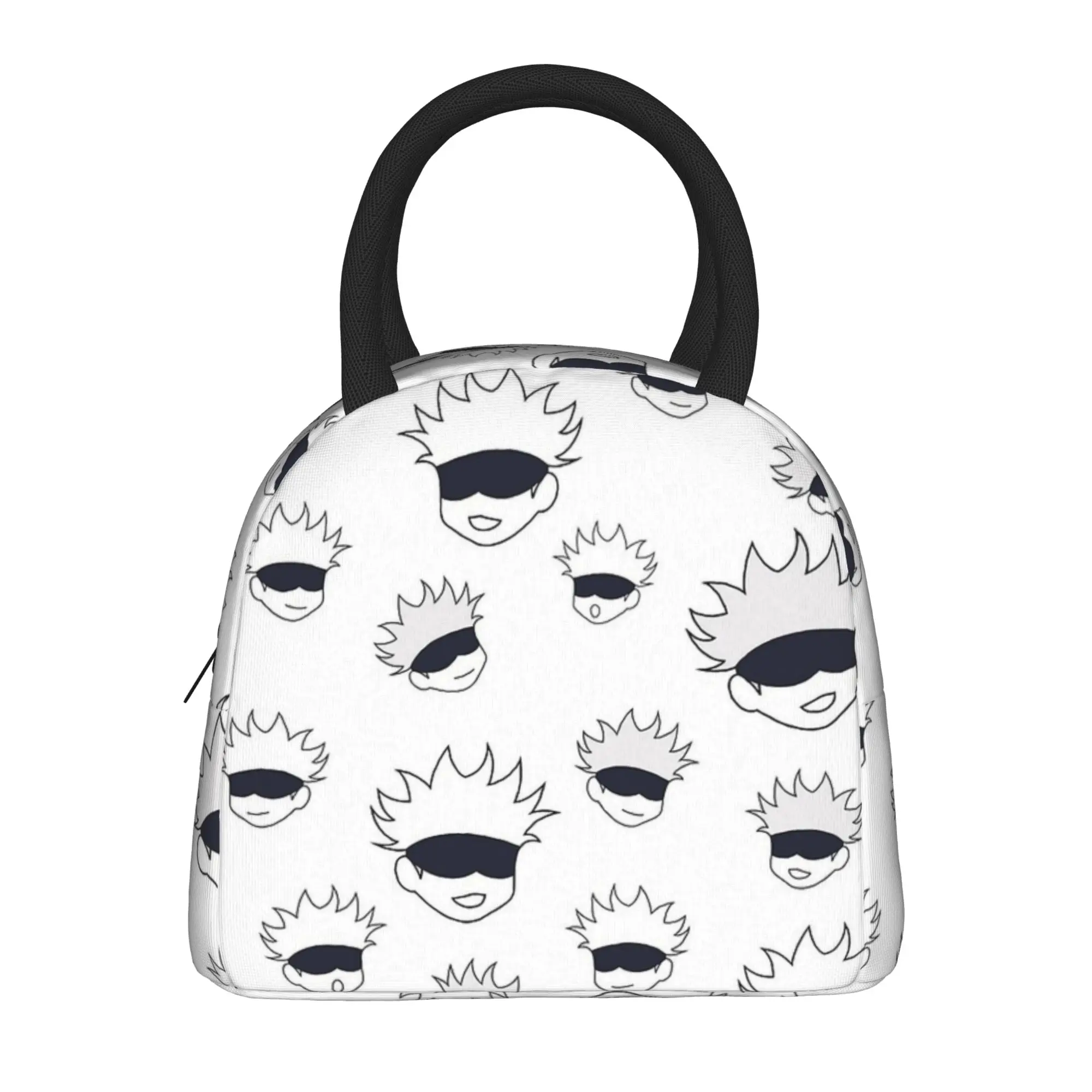 Gojo Satoru Chibi Jujutsu Kaisens  Insulated Lunch Bags Thermal Bag Meal Container  High Capacity Tote Lunch Box School Travel
