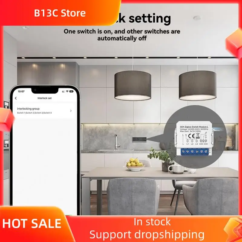 

B13C Tuya Zigbee 3.0 Single Fire Circuit Breaker Two-Way Control Support Voice Control DIY Home Automation 2 Gang