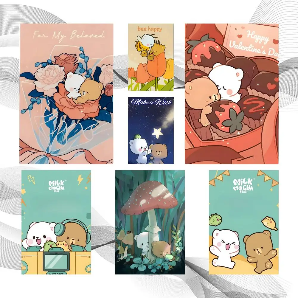 Cartoon Popular M-Milk and Mocha Poster Peel And Stick Wall Art Self Adhesive PP Waterproof Wall Decor Living Room Bedroom Gift