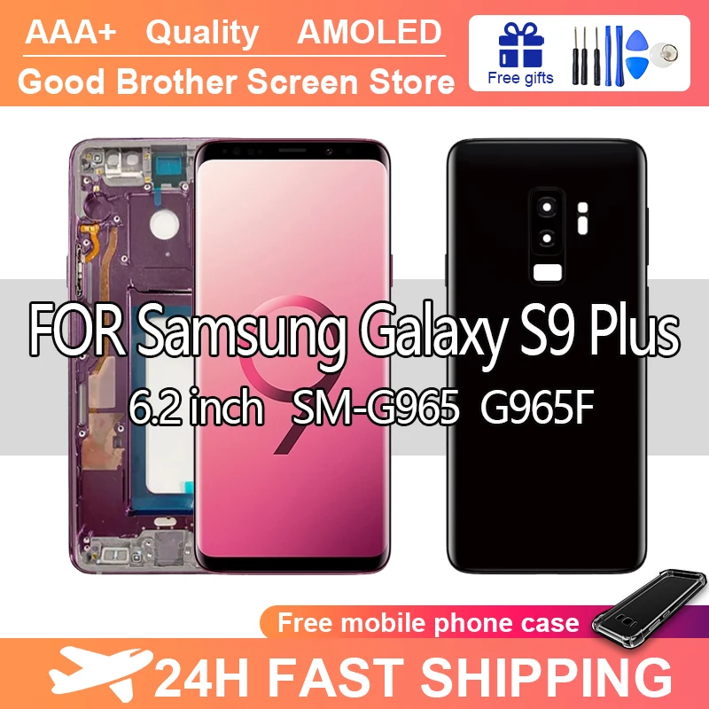 

Super AMOLED S9 Plus Display With Frame Replacement FOR Samsung GalaxyS9+ G965 G965F LCD Display Touch Screen Digitizer Assembly