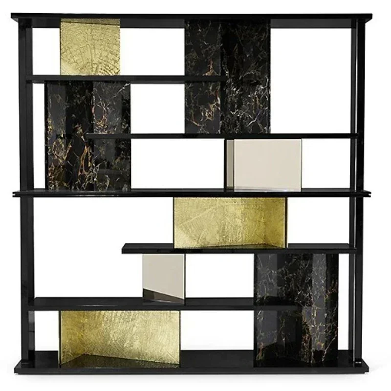 Premium solid wood bookshelf, luxurious floor to ceiling shelf, villa study, home use, wall mounted display rack