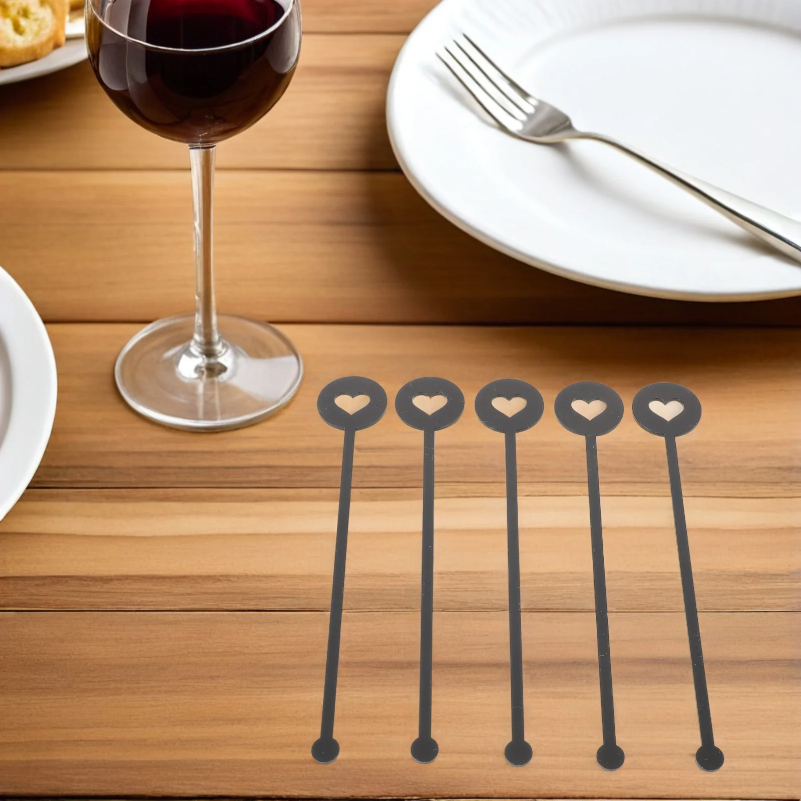 

20pcs Acrylic Swizzle Sticks Heart Coffee Stirrers Reusable Drink Mixing Paddles For Cocktail Tea Bar Accessories Autumn Party