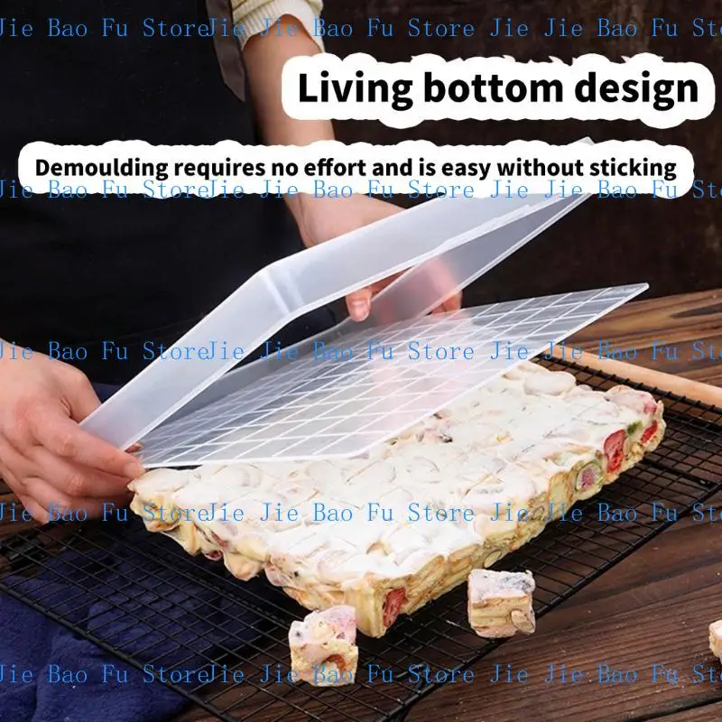 

652F Nougat Making Tool Snowflake Crisps Nougat Baking Plate Pastry Tool Rectangular Cake Molds Plastic Nougat Mold