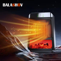 3D Dynamic Flame Heater Household Heater Silent and Energy-saving PTC Speed Electric Heater Portable Timeable Electric Heat EU