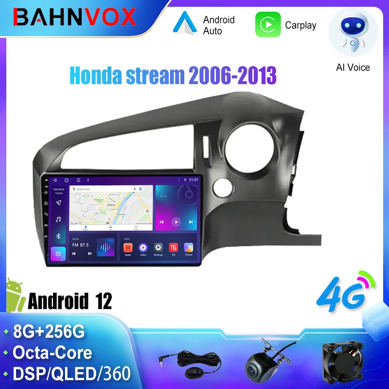 10.1'' Android Car Radio for Honda stream 2006-2013 GPS Navigation Multimedia Player Carplay Stereo Head Unit tape recorder