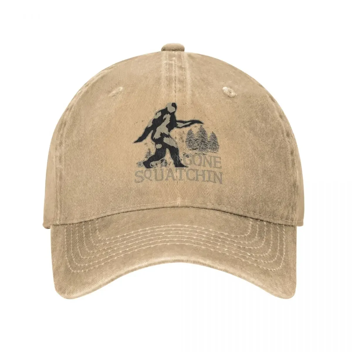 Gone Squatching-Camping Desgin Baseball Cap Aesthetic Male Washed Hip Hop Hats High Quality Print Universities Snapback Cap Gift