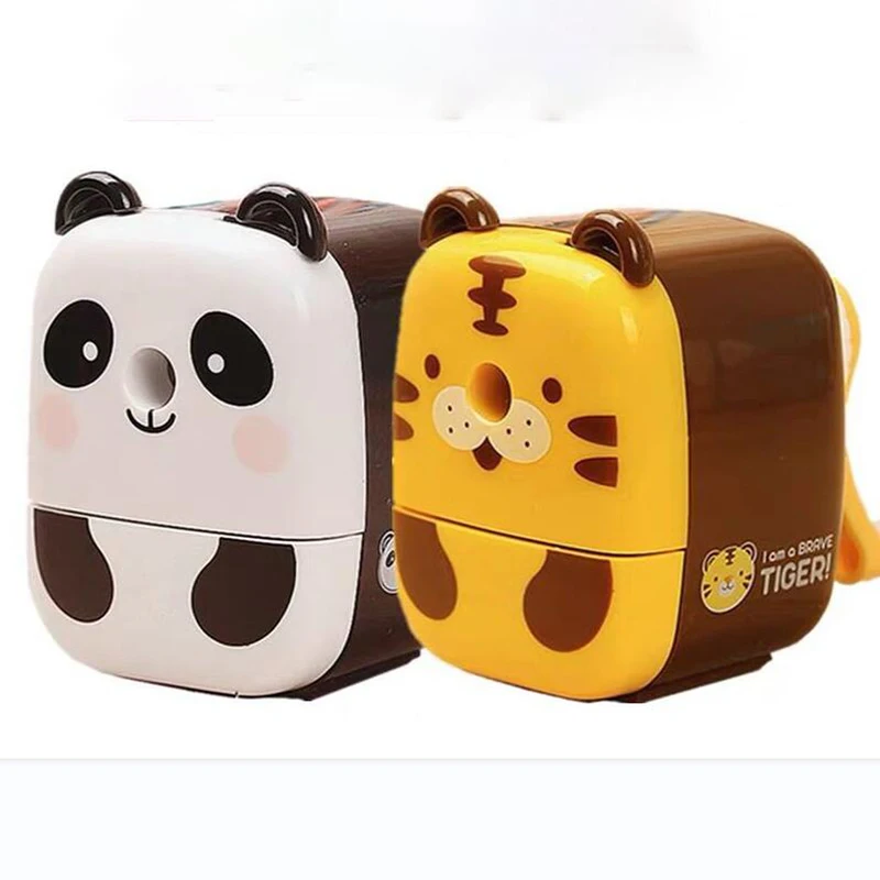 Imagem -02 - Cartoon Animal Manual Pencil Sharpener para Crianças Sharpener Hand Crank Cutter Papelaria Coreana Material de Escritório de Volta às Aulas