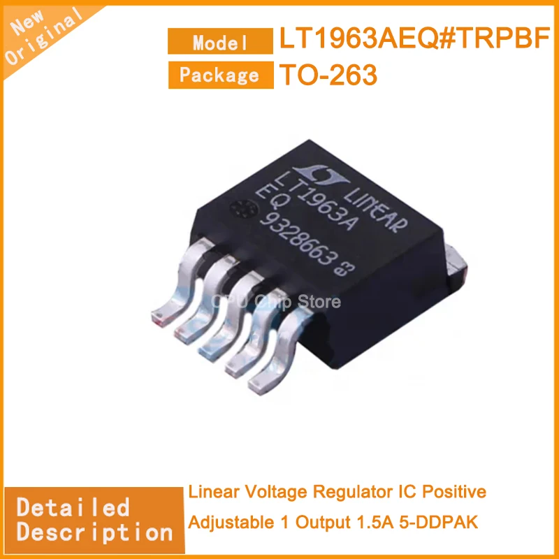 5Pcs/Lot New Original   LT1963AEQ#TRPBF  LT1963AEQ  Linear Voltage Regulator IC Positive Adjustable 1 Output 1.5A 5-DDPAK