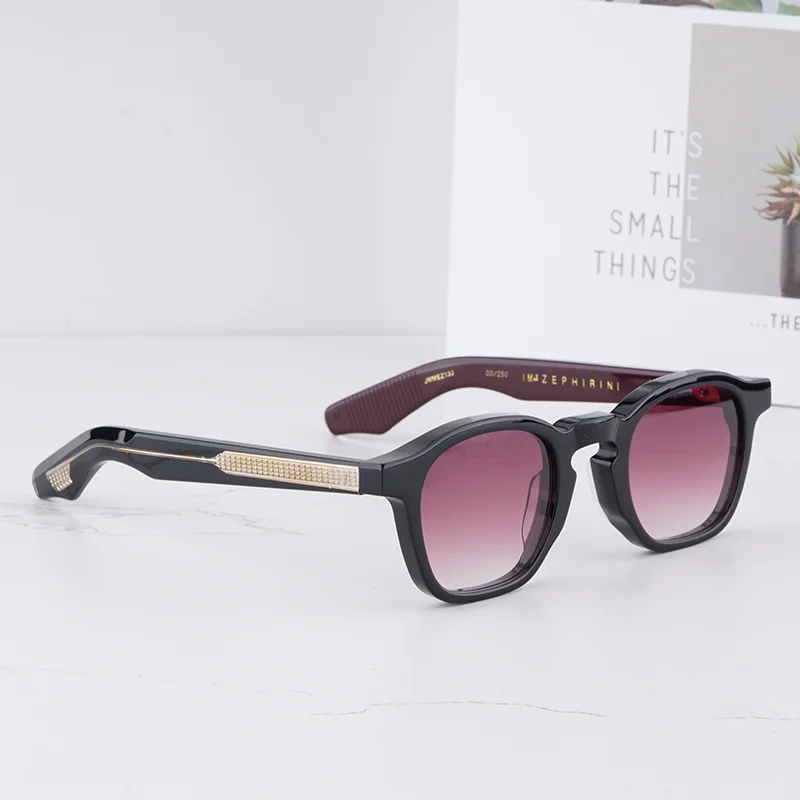 

Солнцезащитные очки KIZN ZEPHIRIN EPOXY в винтажном стиле, черно-золотые, для мужчин, оригинальные, класса люкс, высочайшего качества, овальные, из толстого ацетата