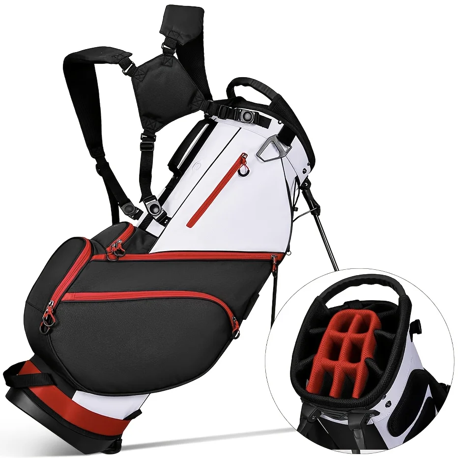 Lightweight Golf Bags for Men Golf Club Bag with Stand,14 Way Golf Stand Bag,7 Zippered Pockets,Dual Strap