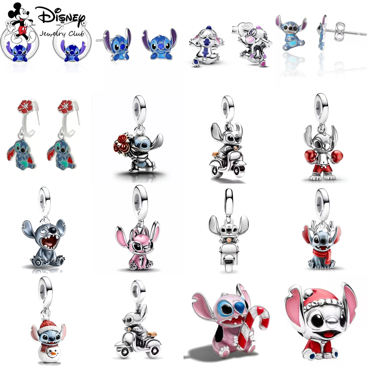

2025 New Charms Miniso Disney Stich & Lion Plata De Ley 925 Silver Jewelry Pendant Beads For Original Women Bracelet Christmas