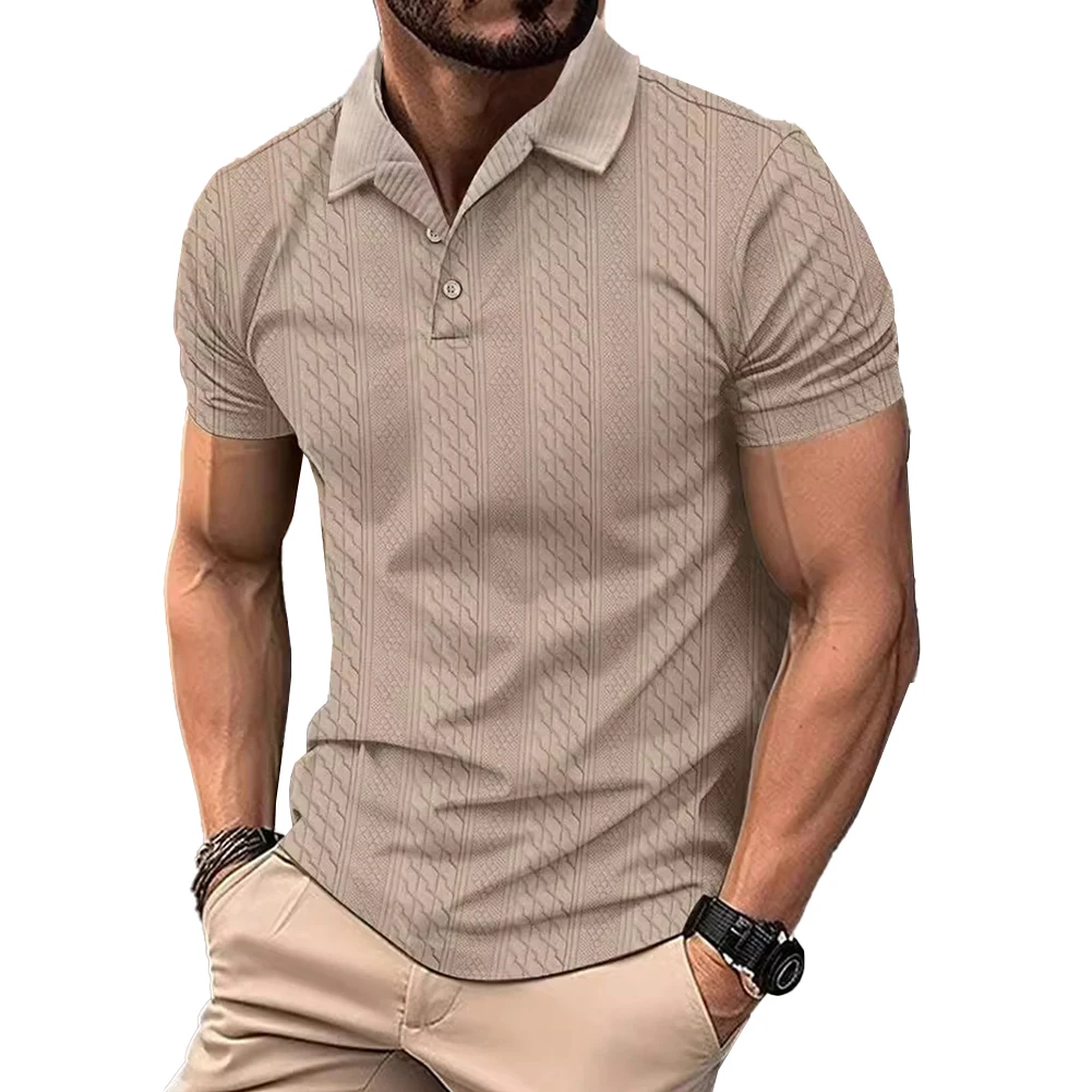 

Comfy Fashion Men's T Shirt Daily Holiday Lapel Neck Male Polyester Regular Regular Length Slight Stretch Daily