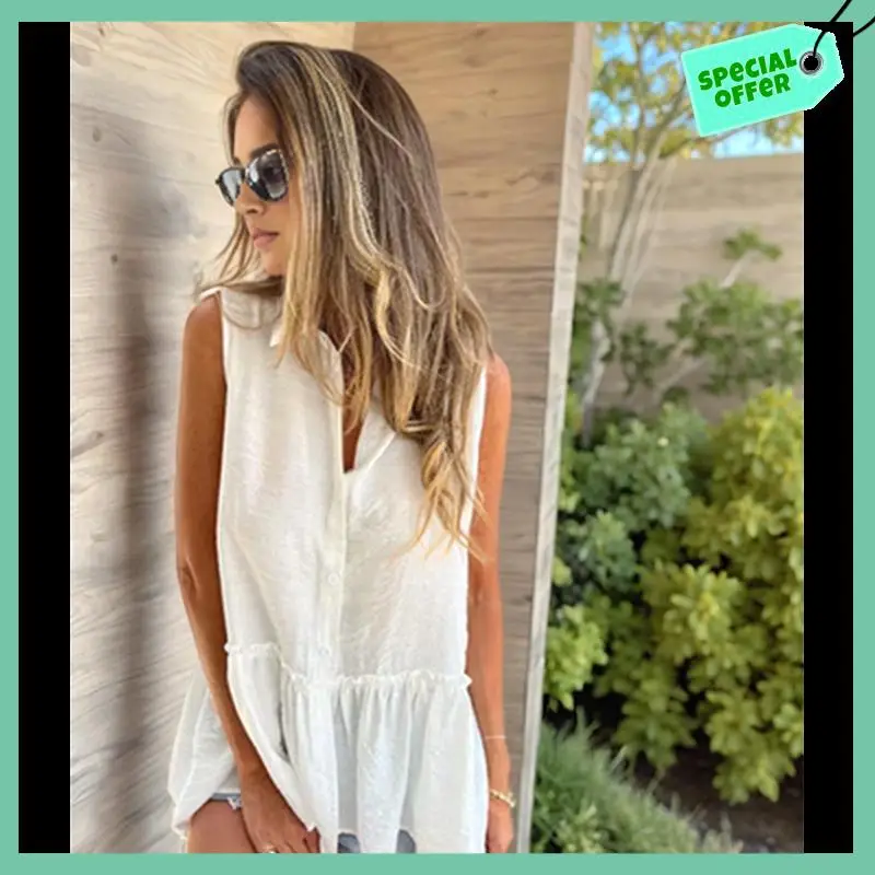 

Sturdy Women's Summer Sleeveless Peplum Babydoll Tops Casual Flowy Loose Fit Tunic Tank Shirts