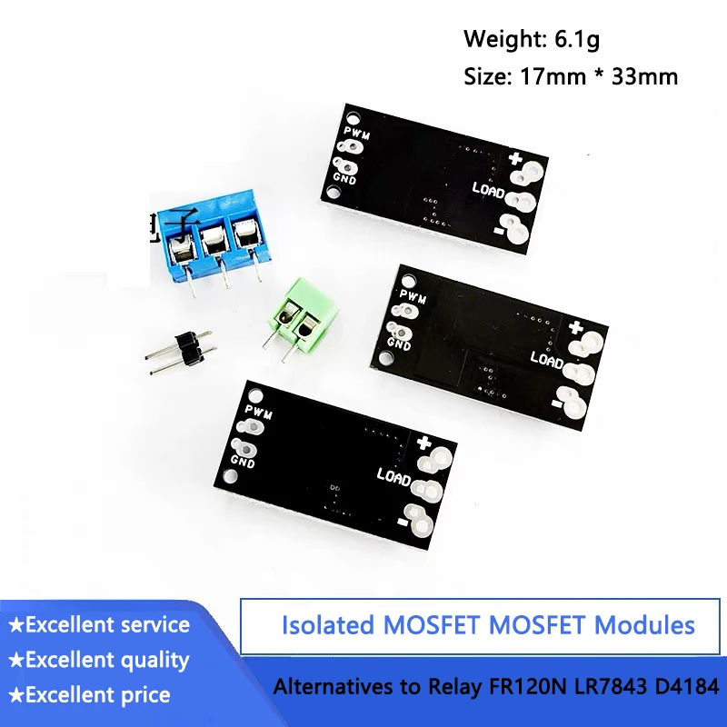 1pcs FR120N LR7843 AOD4184 D4184 Isolated MOSFET MOS Tube FET Module Replacement Relay 100V 9.4A 30V 161A 40V 50A Board