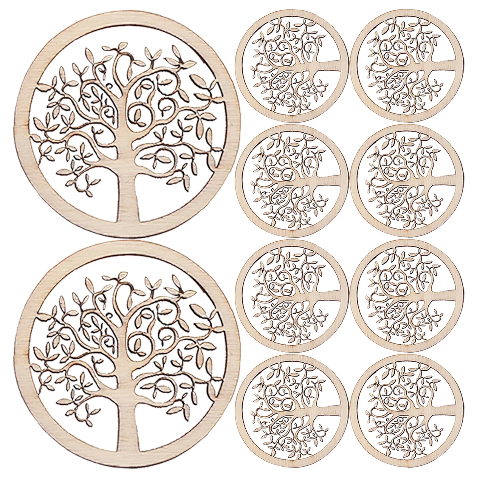 

10Pcs Round Wood Slice Pendant DIY Wooden Pieces Craft Material for Art Projects Natural Wood Chips Embellishments