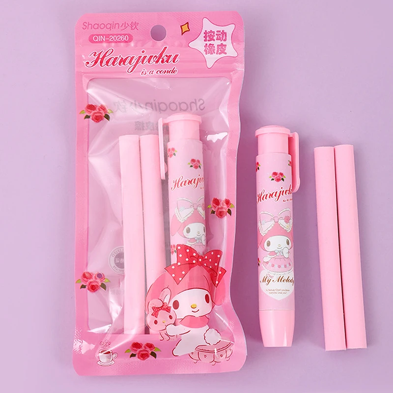 Bagged Sanrio Hello Kitty Press Eraser Anime Kuromi Melody Cinnamoroll Cartoon Kawaii Stationery Gift Office School Supplies