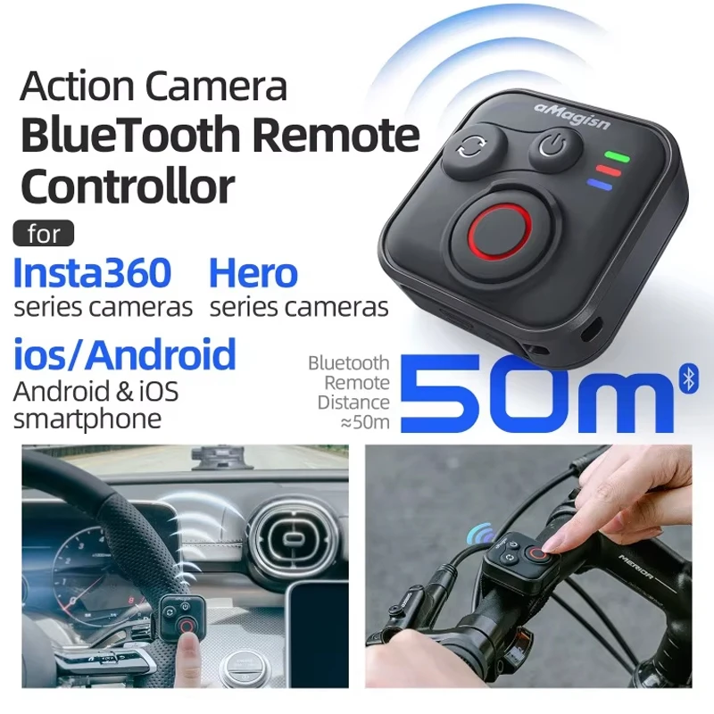 

50M Waterproof Bluetooth Remote Control for lnsta360 Ace Pro/GoPro/Mobile Phone Mini Smart Shutter Controller Camera Accessories