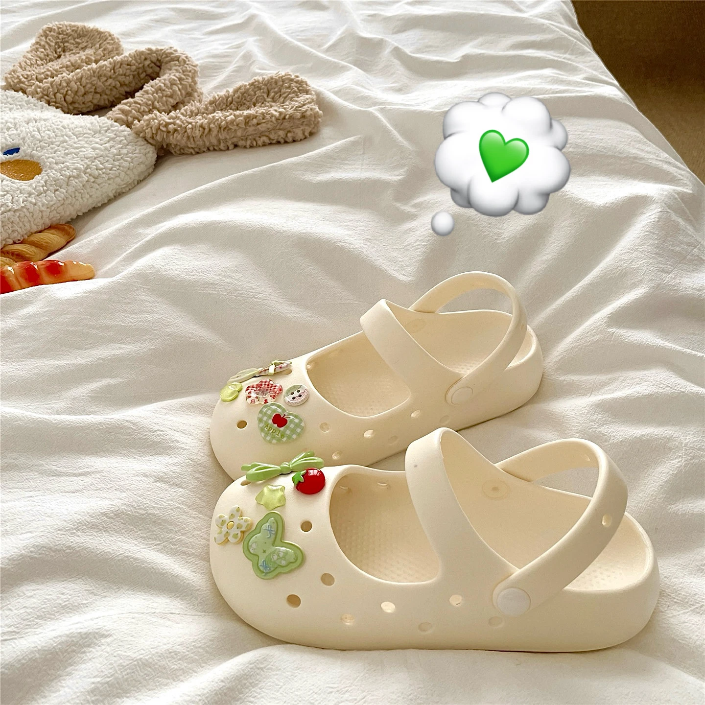 

Cute Thick Bottom Breathable Anti-Slip Women's Summer Sandals Korean Style Flat Heel EVA Material Beach Suitable Flip Flops