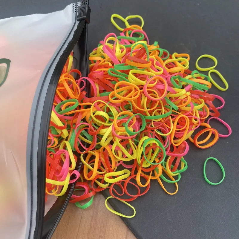 1000 Stück dicke Einweg gummibänder Baby haargummi mädchen Pferdes chwanz Kinder haar elastische breite Haar gummis für Kinder haarschmuck mädchen – Detail 5