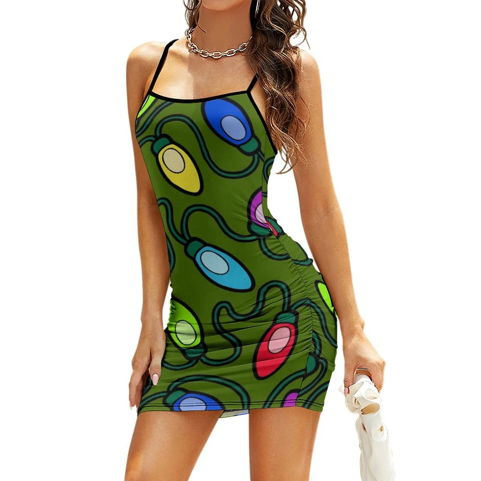 

Chrismas Fairy Lights Pattern Sling Dress Elegant gown women's summer dresses 2026 Party dresses for women Dress