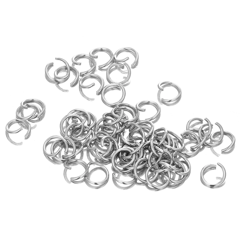 200pcs Stainless Steel Open Jump Rings 3-8 MM Necklace Split Rings Connectors Accessories for DIY Jewelry Making Bulk Wholesale