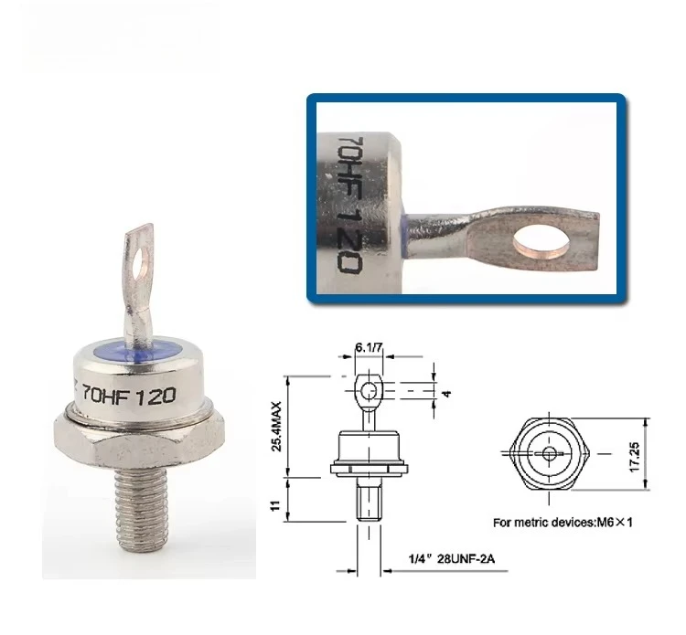 مسمار ديود تلقائي صمام ثنائي للطاقة 70HF120 70 HFR120 (100 قطعة في كل عبوة)