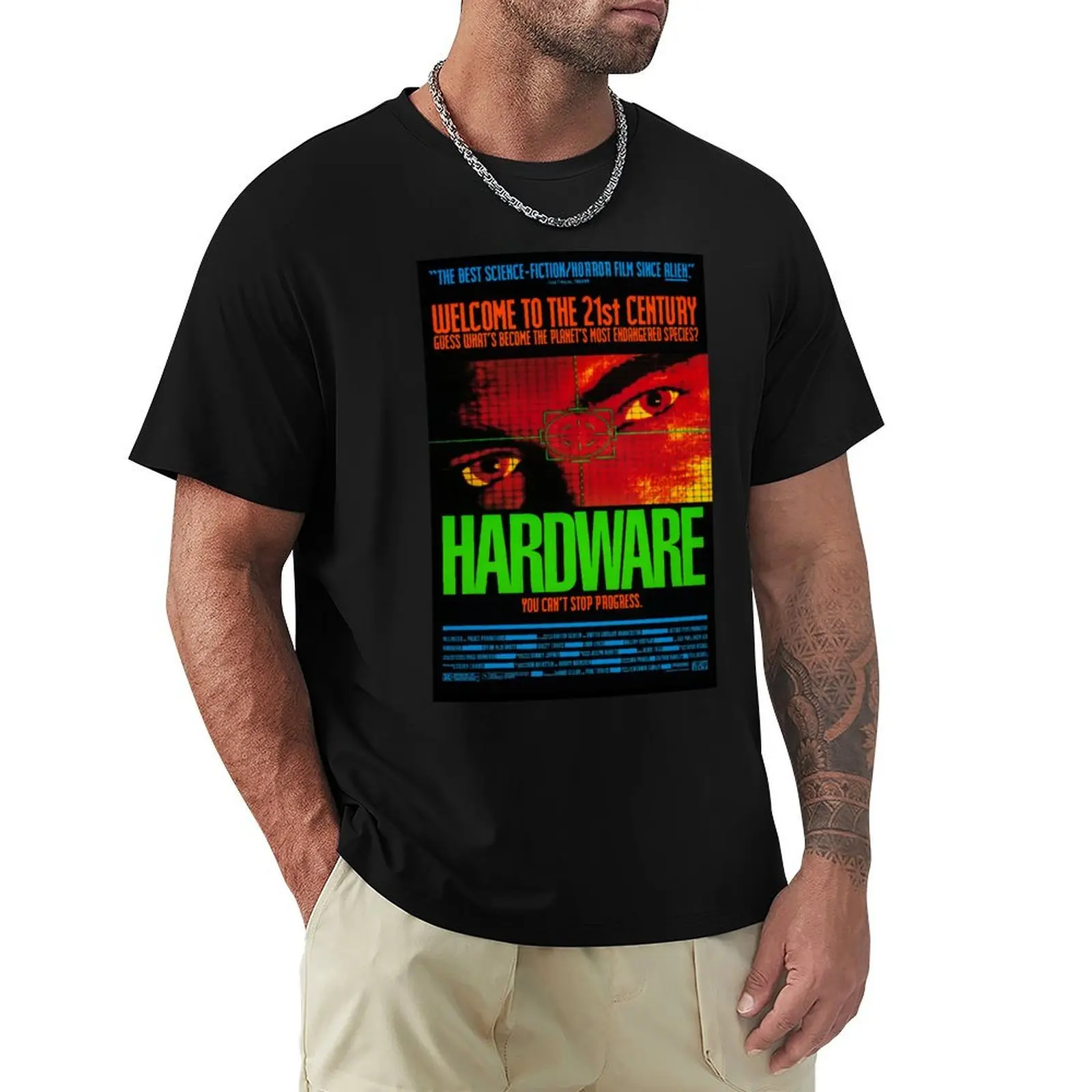 Hardware Film Poster (1990) - Sci-fi cyborg movie classic (with cast) T-Shirt Big and Tall Loose Fit T-Shirt