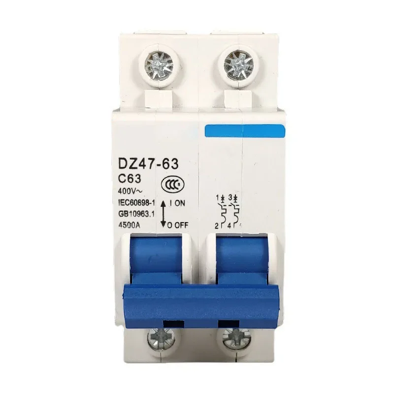 

DZ47 400V 1-4P 6-63A C Type Mini Circuit Breaker MCB Short Overload Circuit Protector 35mm Din Rail Mount