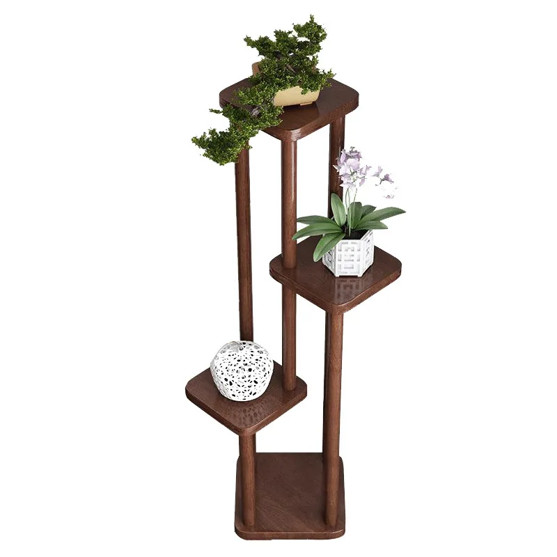 

Flower shelf simple indoor solid wood flower pot frame living room floor-to-ceiling hanging orchid frame antique flower table