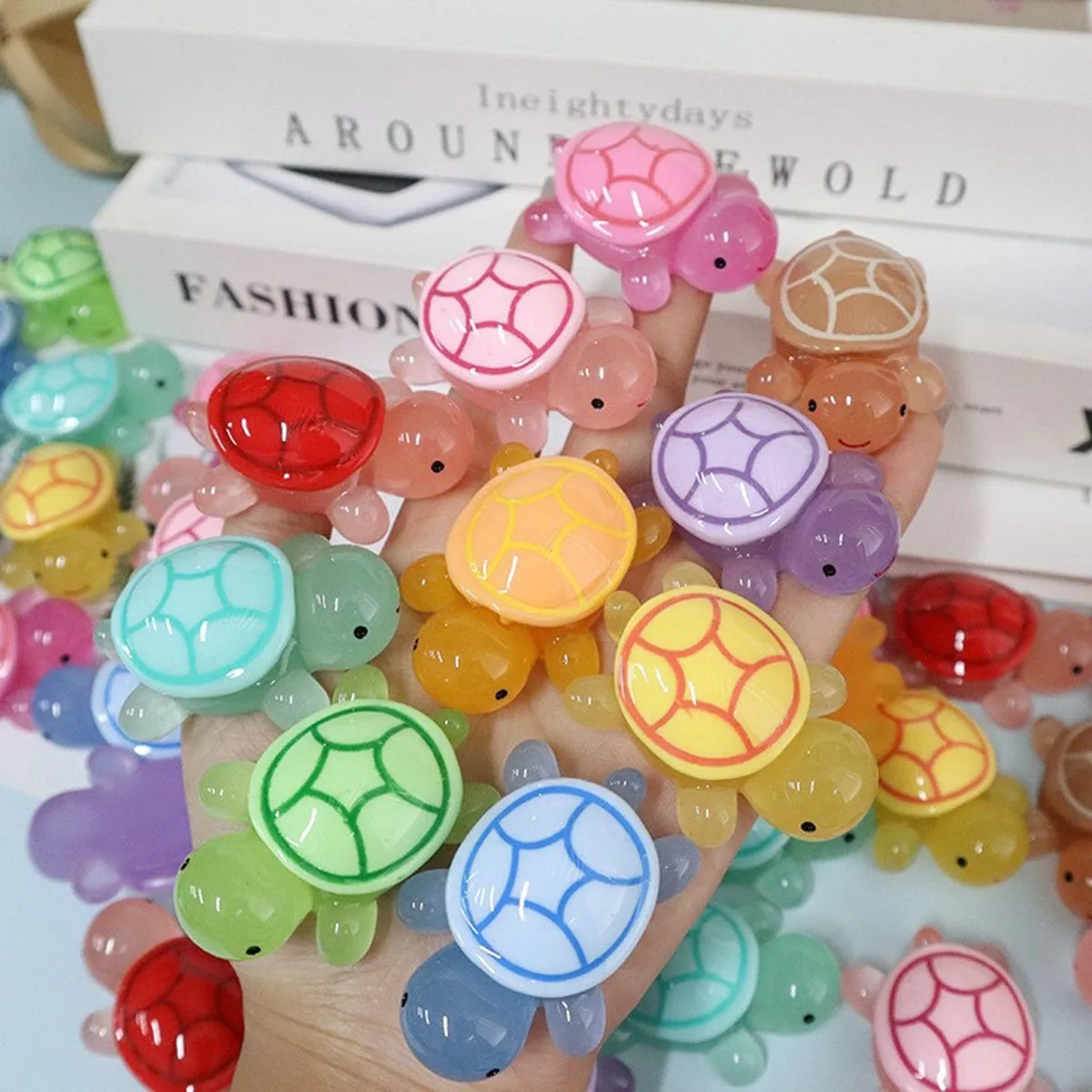 10 قطعة/المجموعة في الهواء الطلق متوهجة ثلاثية الأبعاد السلحفاة الصغيرة حديقة ديكور المنزل مضيئة الحيوانات الصغيرة المشهد الصغير حلية #5