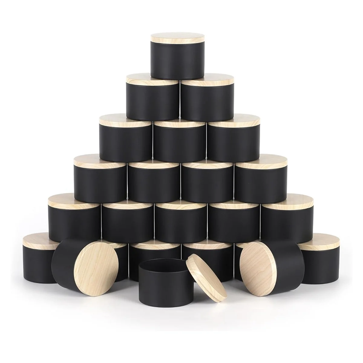 New 24 Pack 4 Oz Black Candle Tins with Lids, 4Oz Candle Jars for Making Candles Bulk