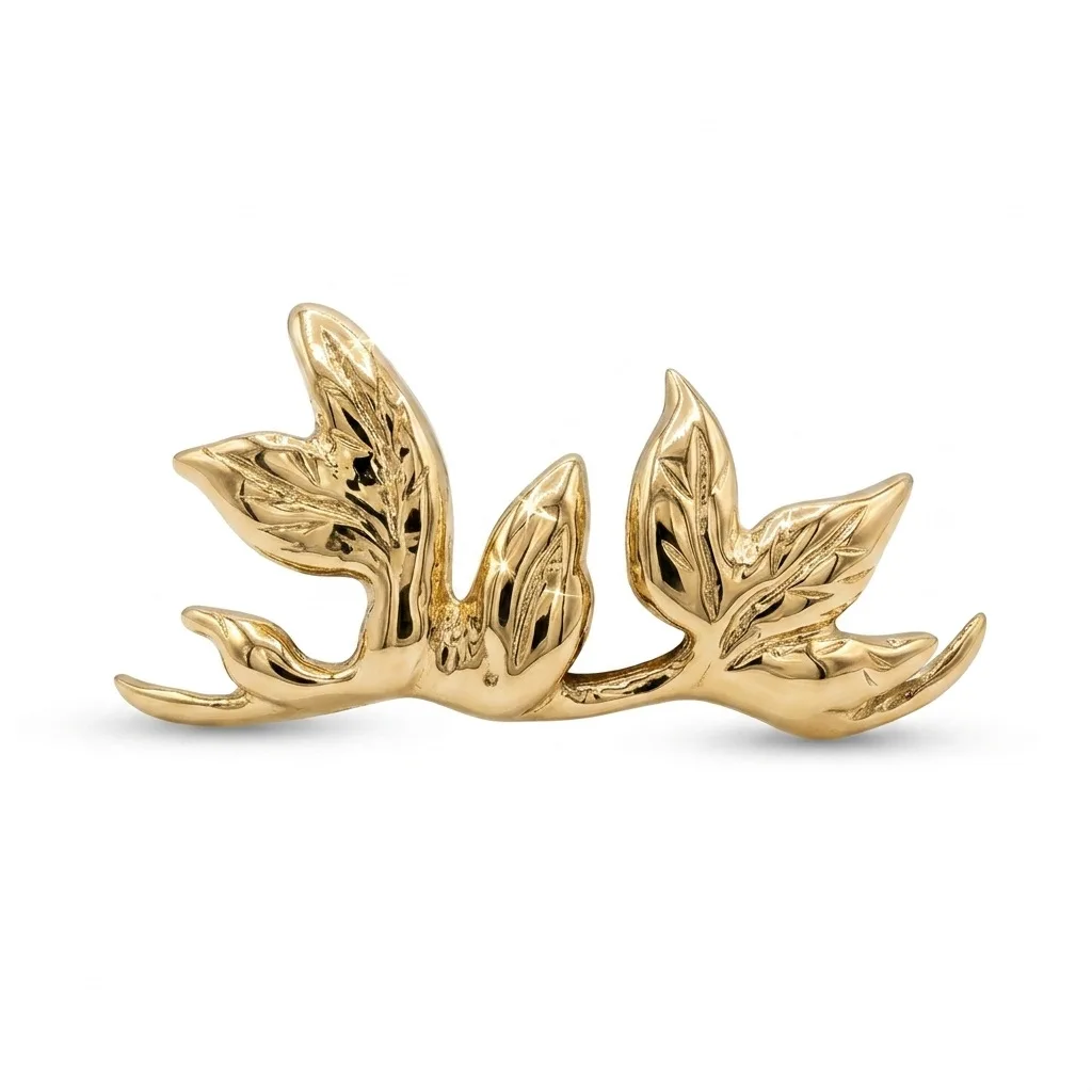 Grillz de Dientes Superiores con Diseño de Hoja y Enredadera Chapados en Oro, Joyería Dental para Raperos de Hip Hop, Accesorio para Disfraz de Fiesta de Halloween, Venta al por Mayor